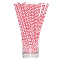 Słomki do napojów - Słomka papierowa shake 8 mm różowo-biały 10 sztuk - miniaturka - grafika 1