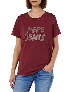 Koszulki i topy damskie - Pepe Jeans Damska koszulka Bria, Czerwony (bordowy), S - grafika 1