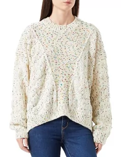 aleva Damski sweter z dzianiny 19019559-AL04, wełniany biały wielokolorowy, XL/XXL, Wełna biała, wielokolorowa, XL-XXL - Swetry damskie - miniaturka - grafika 1