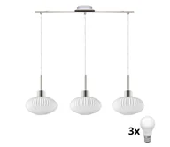 Lampy sufitowe - Lampa wisząca LED HARMA 3xE27/60W/230V matowy chrom/biały - miniaturka - grafika 1
