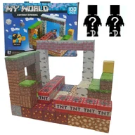 Klocki - KLOCKI MAGNETYCZNE KONSTRUKCYJNE MINECRAFT MOCNE ZESTAW 100 el + 2 FIGURKI - miniaturka - grafika 1