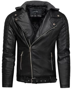 Kurtka męska skórzana czarna ramoneska Recea - XXL - Kurtki męskie - miniaturka - grafika 1