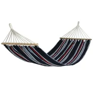 Hamaki - Hamak paski granat/czerwień drewno 200 x 100 cm - miniaturka - grafika 1