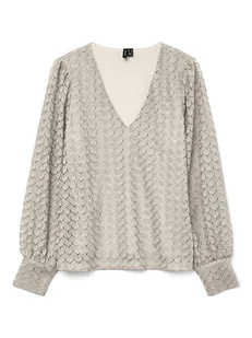 Vero Moda Bluzka w kolorze beżowym - Bluzki damskie - miniaturka - grafika 1