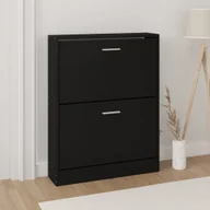 Szafki na buty - Szafka na buty czarna 59x17x81 cm materiał drewnopochodny - miniaturka - grafika 1