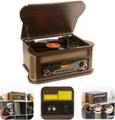 Gramofony - Fenton Memphis BT CD DAB+ FM USB brązowy one size - miniaturka - grafika 1