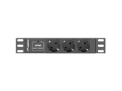Listwy zasilające - Lanberg Lanberg listwa zasilająca Rack PDU 10 1U 10A 3x 230v Shucko 2m czarna (PDU-03F-0200-IEC-BK) - miniaturka - grafika 1