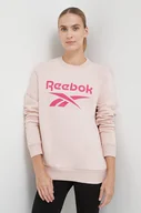 Bluzy damskie - Reebok bluza damska kolor różowy z nadrukiem - miniaturka - grafika 1