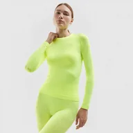 Koszulki sportowe damskie - Damski longsleeve termoaktywny 4F 4FRAW23USEAF138-20S - zielony - miniaturka - grafika 1