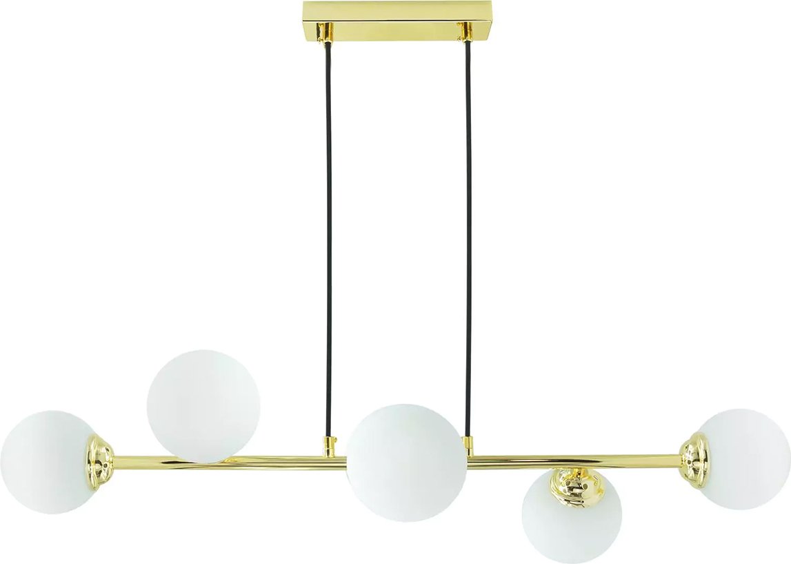 Lampa Wisząca Sufitowa 6xE27 Żyrandol GOLD PALLE Szklane Klosze