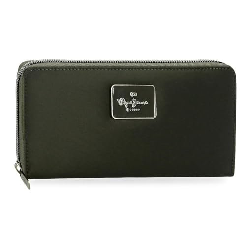 Pepe Jeans Christine Portfel Zielony 19,5 x 10 x 2 cm Poliester z Detalami ze Sztucznej Skóry by Joumma Bags, Zielony, Talla única, aktówka