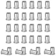 Śruby i nakrętki - 50 szt. nitonakrętek M6 ze stali nierdzewnej, nitonakrętki z łbem płaskim, nakrętki z gwintem do mebli, dekoracji, rękodzieła - miniaturka - grafika 1