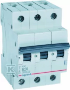 Legrand Wyłącznik nadprądowy RX3 3P B20 419170 - Bezpieczniki elektryczne - miniaturka - grafika 1