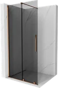 Ścianki i drzwi prysznicowe - Mexen Velar ścianka prysznicowa rozsuwana Walk-in 100 x 200 cm, grafit 8 mm, różowe złoto - 871-100-000-43-60 - miniaturka - grafika 1