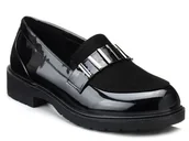 Półbuty damskie - Półbuty damskie wsuwane lakierowane czarne S.Barski 317-41 - miniaturka - grafika 1