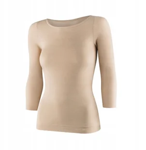 LS1628W Koszulka damska z rękawem 3/4 COMFORT MERINO beżowy M - Koszulki i topy damskie - miniaturka - grafika 1