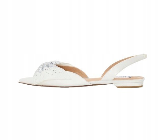 STEVE MADDEN BIAŁE BALERINY WSUWANE Z KOKARDĄ I CYRKONIAMI 36 1TLA