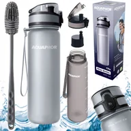 Butelki filtrujące - Zestaw silikonowa szczoteczka +Butelka filtrująca AQUAPHOR CITY 0,5 L szara - miniaturka - grafika 1