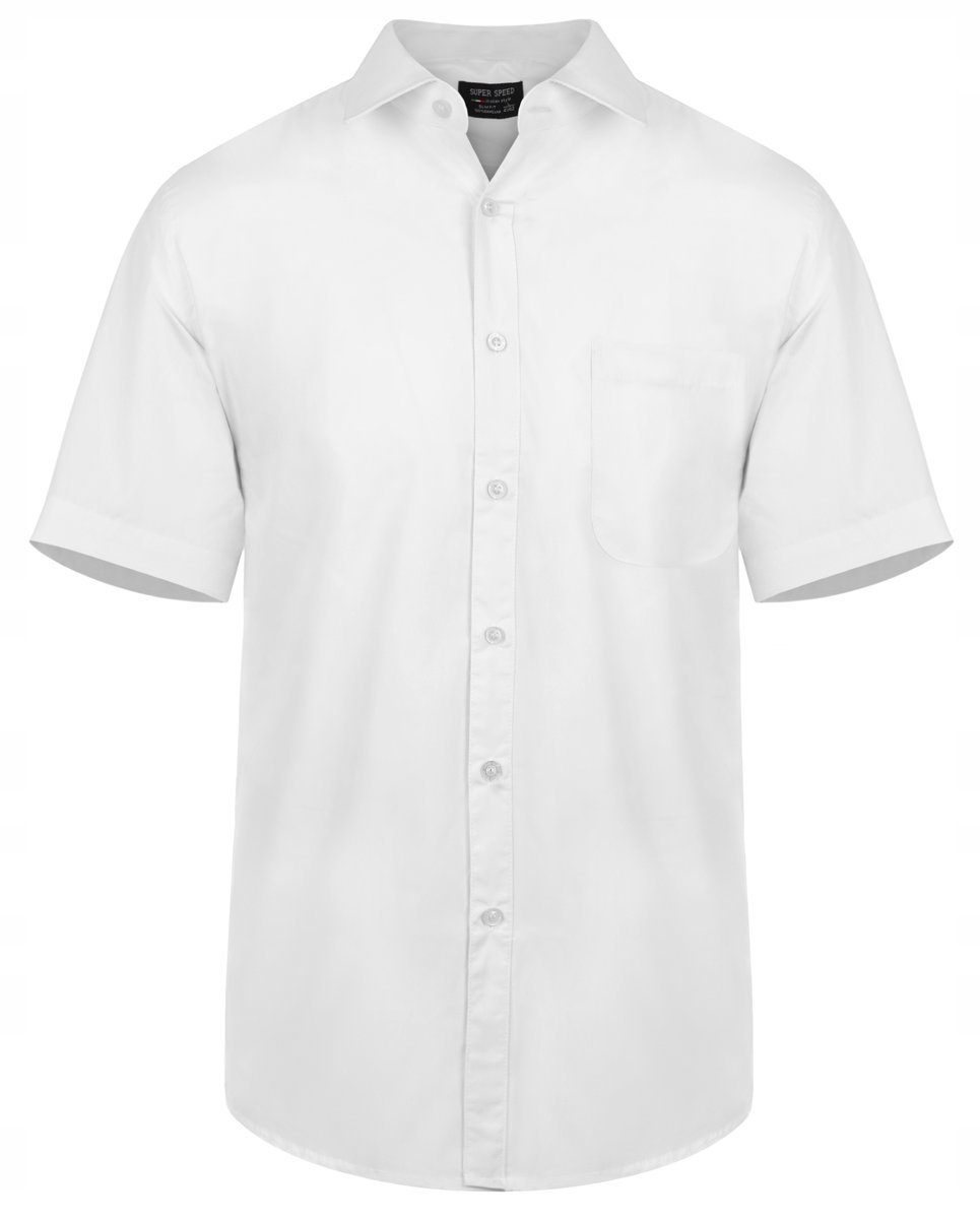 KOSZULA BIAŁA ELEGANCKA KLASYCZNA - KRÓTKI RĘKAW - 43/44