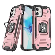Etui i futerały do telefonów - Wozinsky Ring Armor pancerne hybrydowe etui pokrowiec + magnetyczny uchwyt iPhone 12 mini różowy - miniaturka - grafika 1