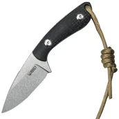 Noże - Kubey Bloom Nóż z Ostrzem Stałym Czarna Rękojeść z Grubej Micarty 2,60" Ostrze Beadblast 14C28N KU41 - miniaturka - grafika 1