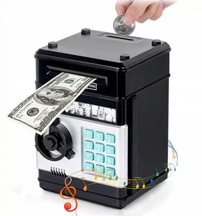 Sejf Skarbonka Bankomat Na Monety Banknoty + Pin - Skarbonki - miniaturka - grafika 2