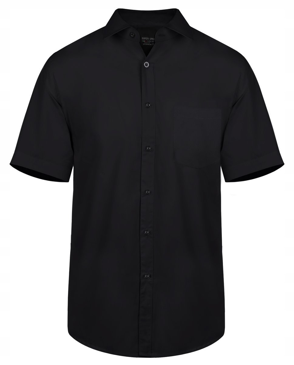 Koszula Czarna Elegancka Klasyczna -krótki R 40/41