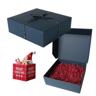 Zestawy upominkowe - Pudełko ozdobne na prezent Święta wstążka Wesołych Świąt wypełnienie zestaw - miniaturka - grafika 1