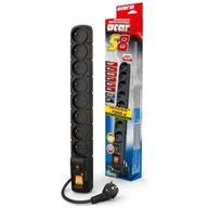 Listwy zasilające - HSK DATA (ACAR/AXON) Acar S8 listwa zasilaj1ca, przeciwprzepieciowa, 8 zásuvek, (ALP-ACARS8------05) - miniaturka - grafika 1