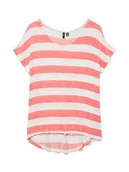 Koszulki i topy damskie - Vero Moda Koszulka w kolorze koralowo-białym - miniaturka - grafika 1