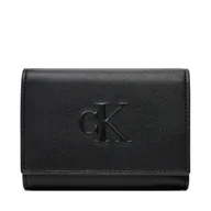 Portfele - Mały Portfel Damski Calvin Klein Jeans LV04K1078G Czarny - miniaturka - grafika 1