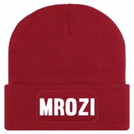 Czapki damskie - Czapka Jesienna Bawełniana ZIMOWA Czerwona Beanie MROZI Na Prezent Wzory - miniaturka - grafika 1