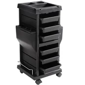 Pozostałe akcesoria fryzjerskie - VEVOR Ultimate Wózek do salonu, zamykany wózek do salonu piękności dla stylisty z 6 wyjmowanymi szufladami i uchwytem na narzędzia, plastikowy wózek fryzjerski z zamykanymi kółkami dla fryzjera - miniaturka - grafika 1