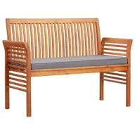 Ławki ogrodowe - 2-osobowa ławka ogrodowa z poduszką, 120 cm, drewno akacjowe - miniaturka - grafika 1