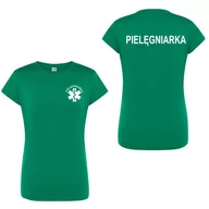 Odzież medyczna - T-shirt - pielegniarka koszulka medyczna damska zielona XXL - miniaturka - grafika 1