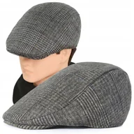 Czapki męskie - Kaszkiet Męski Zimowy Ocieplany Elegancka Czapka w Pepitkę z Wełną - miniaturka - grafika 1
