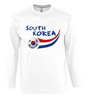 Koszulki męskie - Supportershop Supportershop T-Shirt Korea Południowa L/S męski biały biały S 5060542522403 - miniaturka - grafika 1