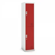 Szafki BHP - B2B Partner Szafka szatniowa dwudrzwiowa, 1800 x 380 x 450 mm, szara/czerwona, 1+1 GRATIS 485026 - miniaturka - grafika 1
