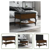 Szafki na buty - The Living Store Ławka na buty brązowy dąb 62x42x45 cm Materiał drewnopochodny - miniaturka - grafika 1