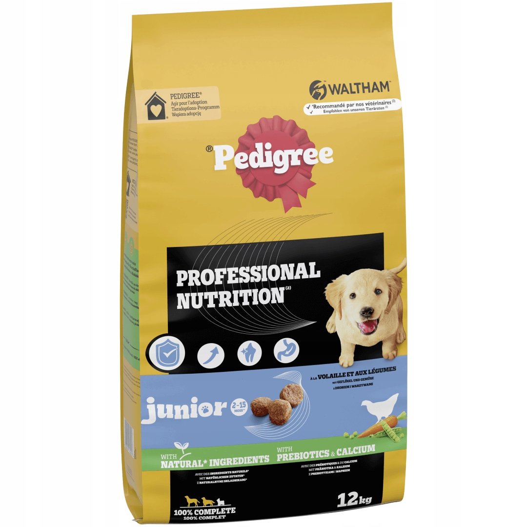 Karma dla psa PEDIGREE Junior Professional Nutrition Drób z warzywami 12 kg