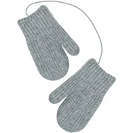 Rękawiczki dla dzieci - Rękawiczki na sznurku dla dziewczynki na zimę Noviti RZ075-G-01 Szare - miniaturka - grafika 1