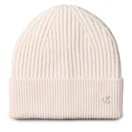 Czapki damskie - Czapka Calvin Klein Ck Metal Wool Beanie LV04D8032G Écru - miniaturka - grafika 1
