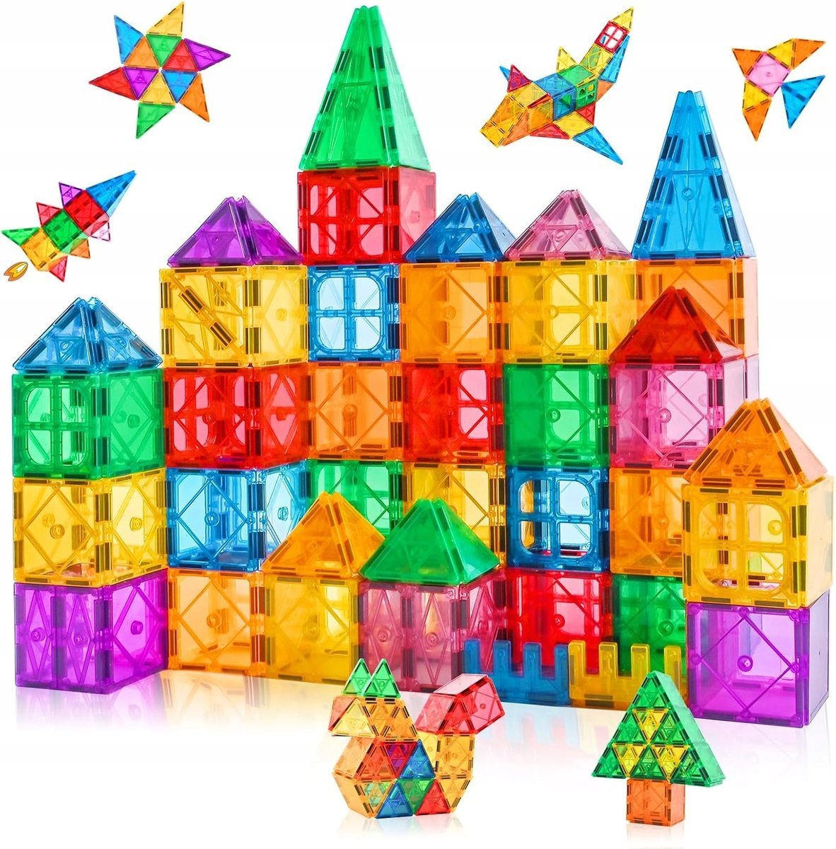KLOCKI MAGNETYCZNE MAGNETIC 121 SZTUK 3D EDUKACJA ZABAWKA DLA DZIECI