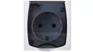 Gniazdka elektryczne - Ospel Gniazdo Pojedyncze z uziemieniem, z przesłonami torów prądowych, Schuko - - miniaturka - grafika 1