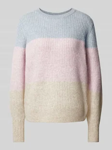 Sweter z dzianiny z okrągłym dekoltem model ‘POLLIE’ - Swetry damskie - miniaturka - grafika 1