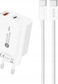 Ładowarki do telefonów - Ładowarka sieciowa A6MaxL 20W USB-A USB-C z kablem USB-C - USB-C 1m - biała - miniaturka - grafika 1