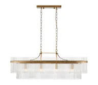 Lampy sufitowe - Endon 112573 - Żyrandol na łańcuchu MARIETTA 4xE14/6W/230V mosiądz/przezroczysty - miniaturka - grafika 1