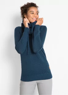 Sweter z golfem z troczkami - bonprix - Swetry damskie - miniaturka - grafika 1