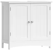 Szafki łazienkowe - Biała szafka pod umywalkę nablatową w stylu skandynawskim F8-L73 - miniaturka - grafika 1