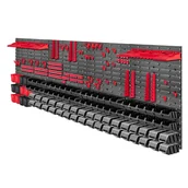 Pozostałe wyposażenie warsztatu - Tablica warsztatowa Lokke 194 elementy 232 x 78 cm, czarno-czerwona - miniaturka - grafika 1
